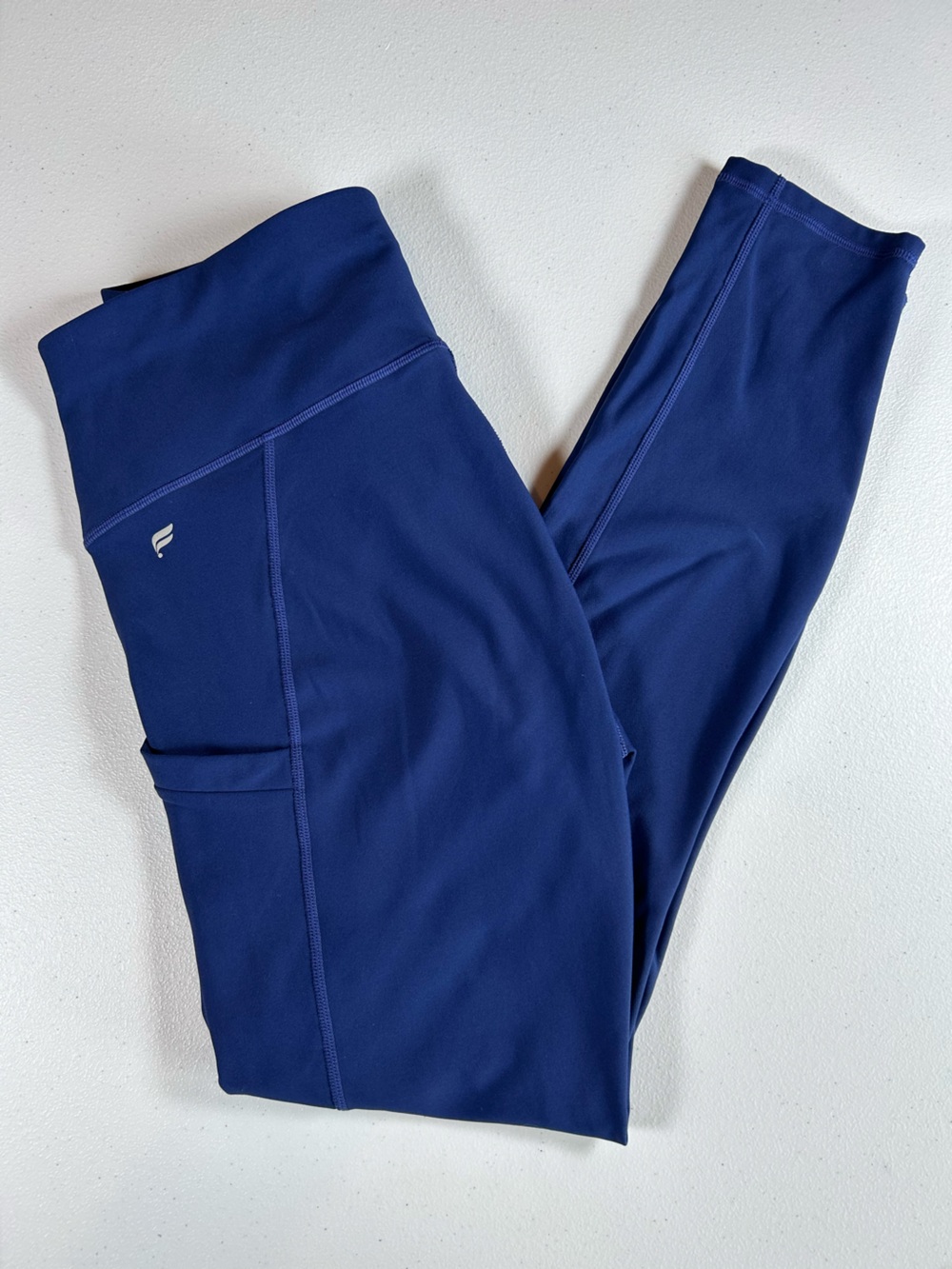 Fabletics Navy Blue High Waisted Pocket Leggings EUC Fit Medium Small